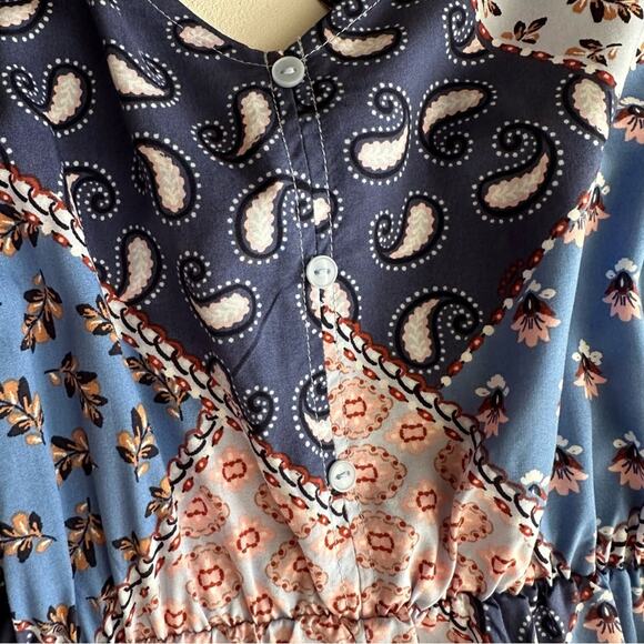 Isabel Maternity Dress by Ingred & Isabel Paisley Patchwork Midi Maxi XXL NEW - Picture 9 of 12